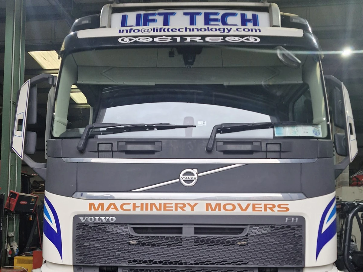 Volvo truck cab windscreen replaced in the workshop by Mobile Plant Glass