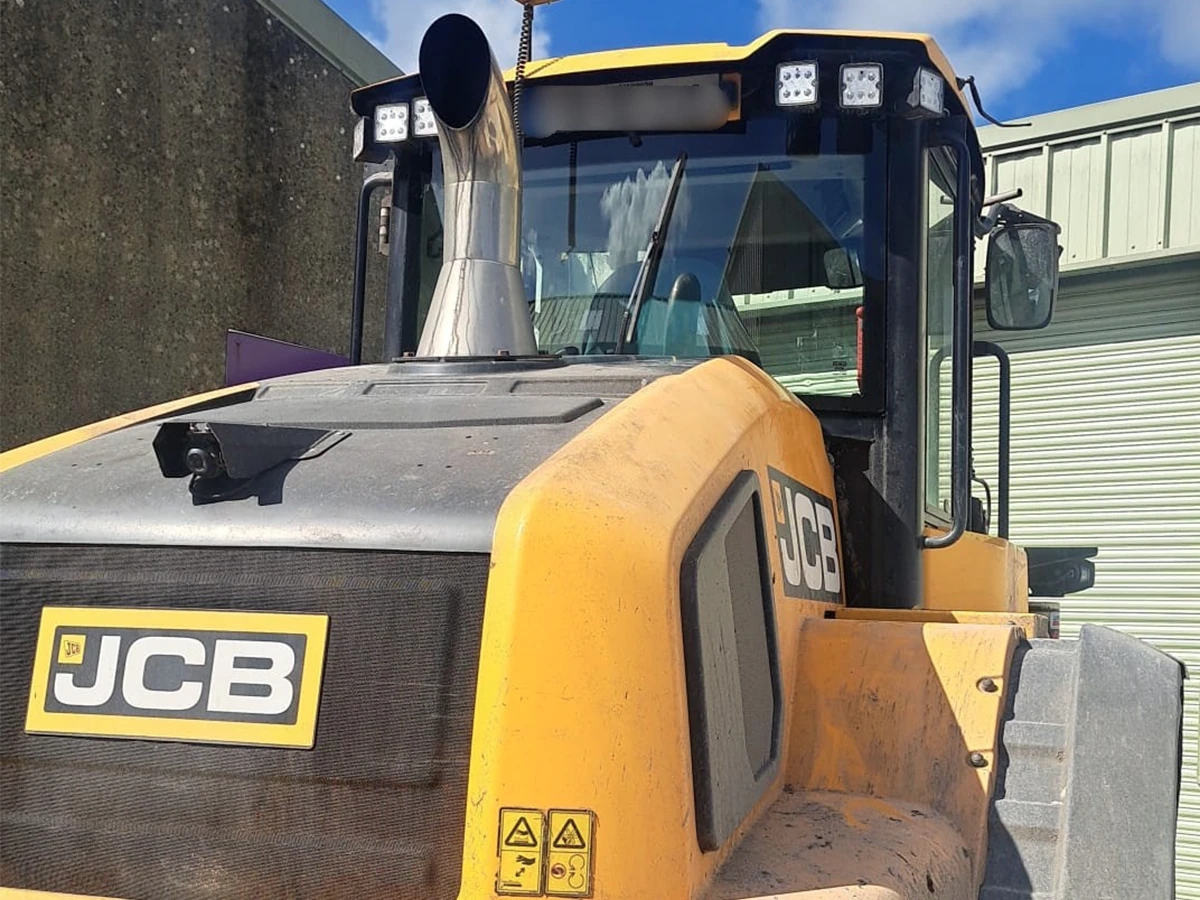 JCB plant machine with a newly fitted cab glass