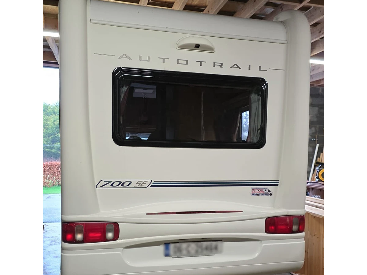 Auto-Trail motorhome with a replacement rear window fitted